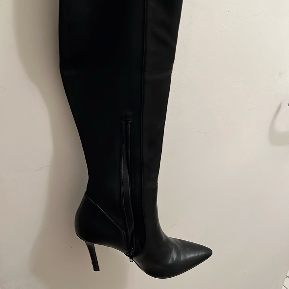 Aldo’s Faux leather and fabric thigh high boot 6 in box